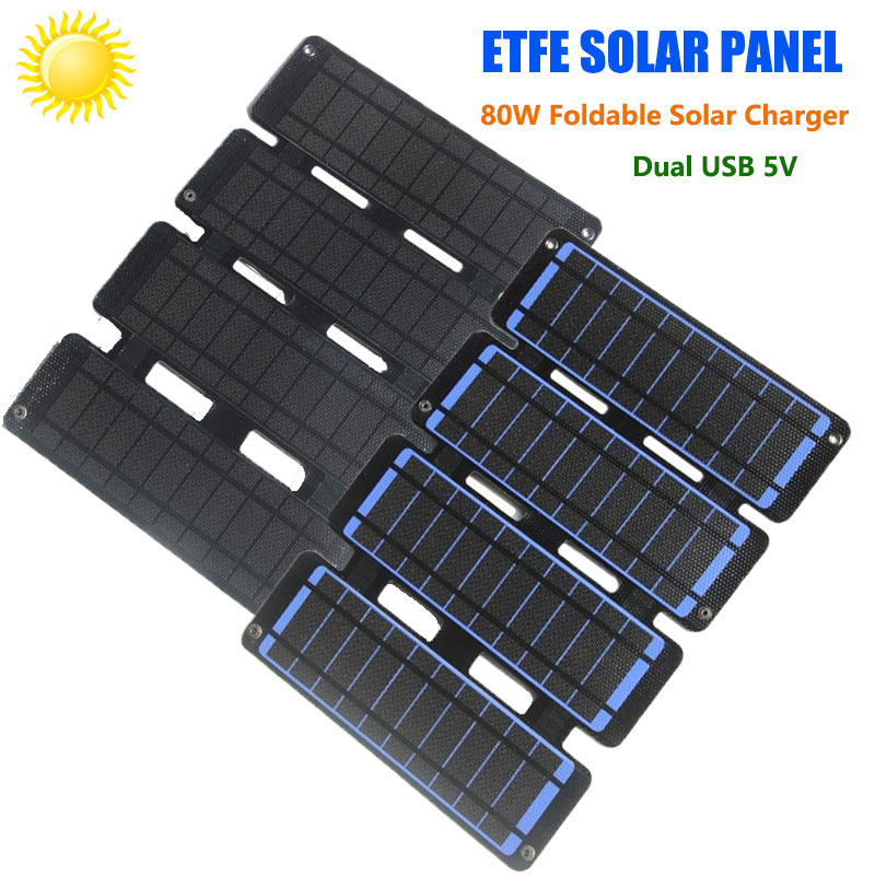 Solar Charger Panel Foldable - Katlanabilir GÜNEŞ PANELI 80W ETFE USB