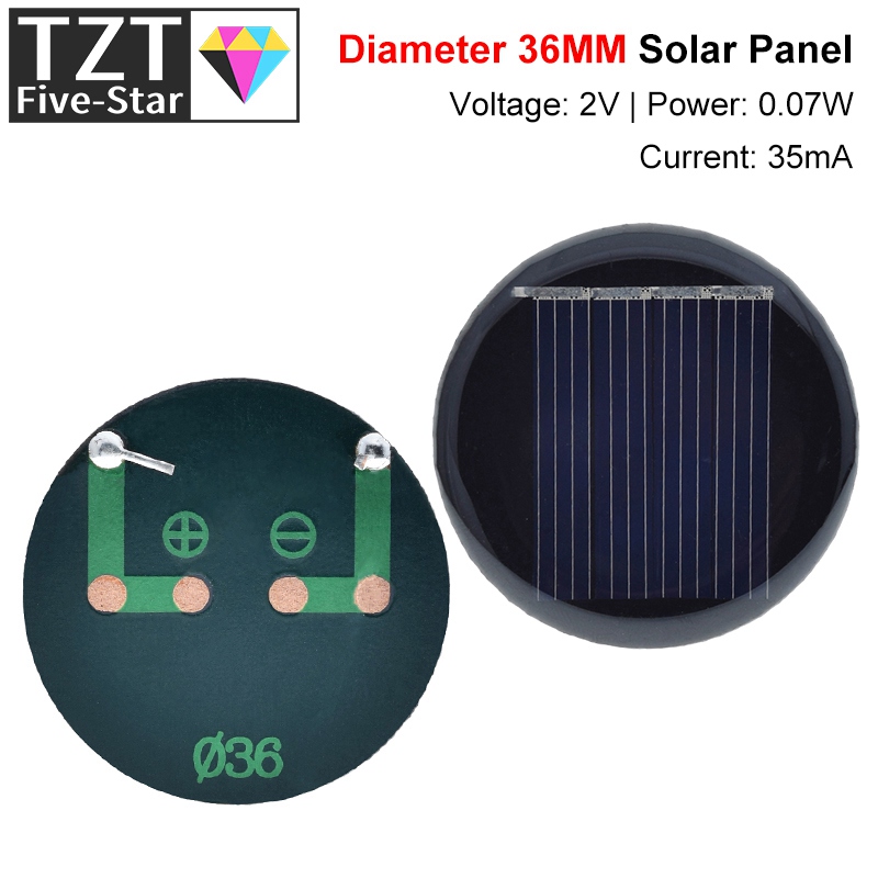 Solar Charger Panel Foldable - 1/3/5 adet 2V 35mA 0.07W D36MM
