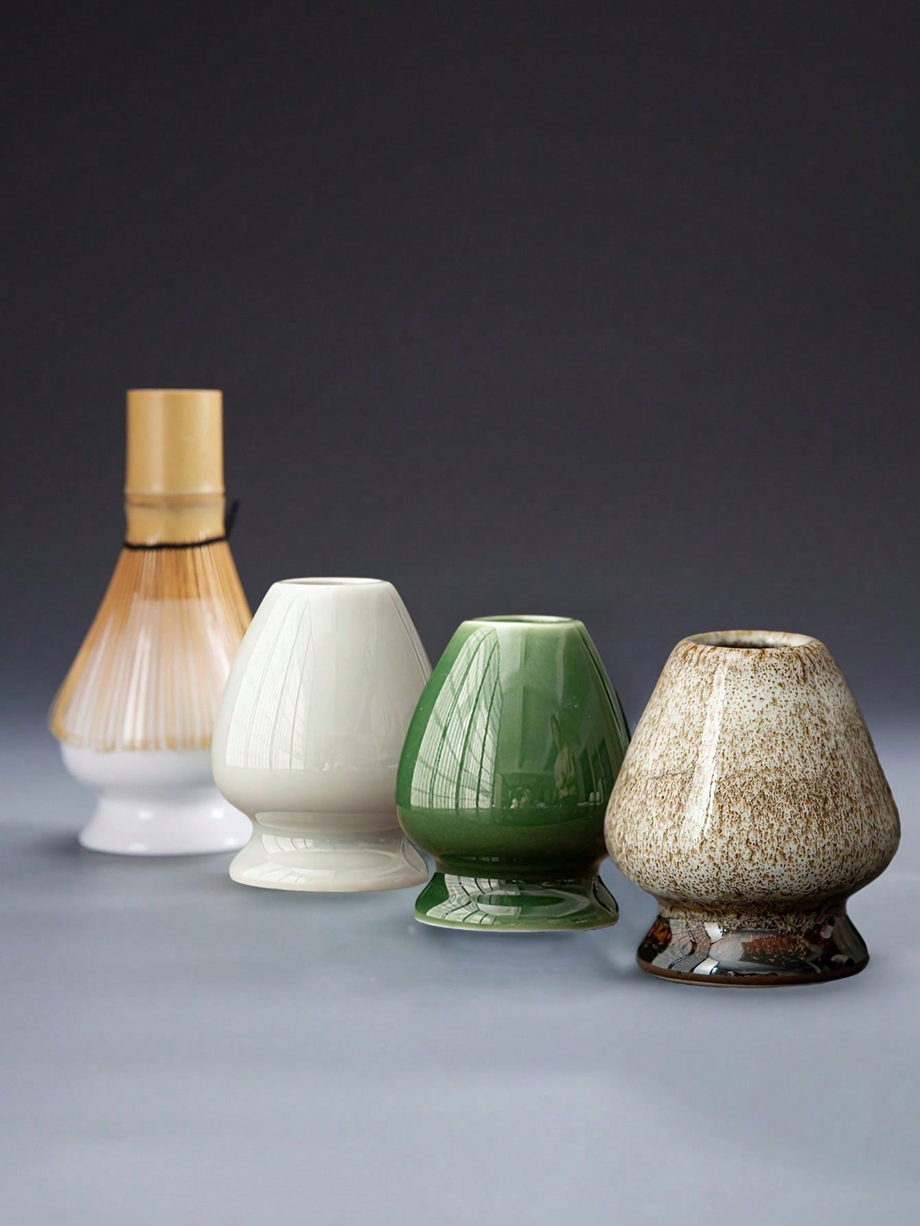 Dish Brush Bamboo - 1 adet seramik Matcha yeşil çay