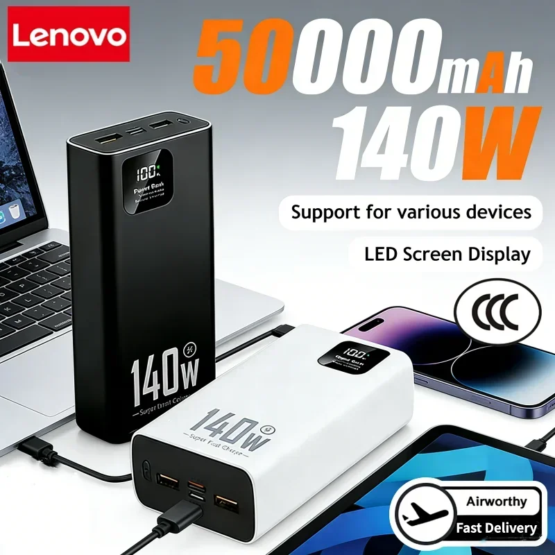 Solar Charger Panel Foldable - Lenovo 140W 500000mAh Ultra Kapasiteli Güç