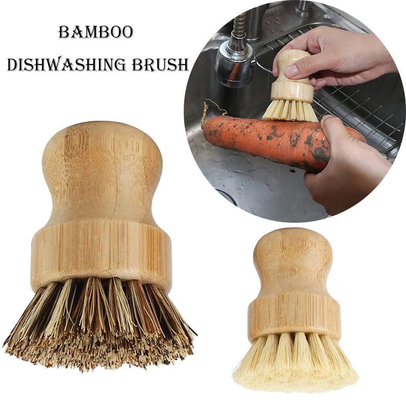 Dish Brush Bamboo - Bambu Bulaşık Yıkama Fırçası Doğal Sisal