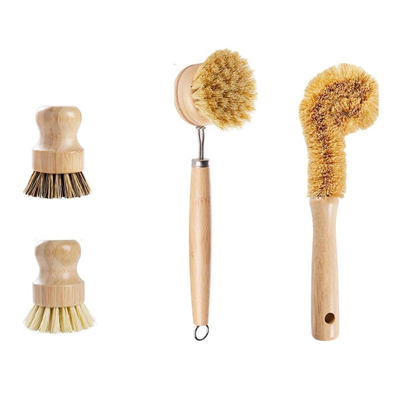 Dish Brush Bamboo - ABNL Ergonomik Ahşap Saplı 4 Parçalı